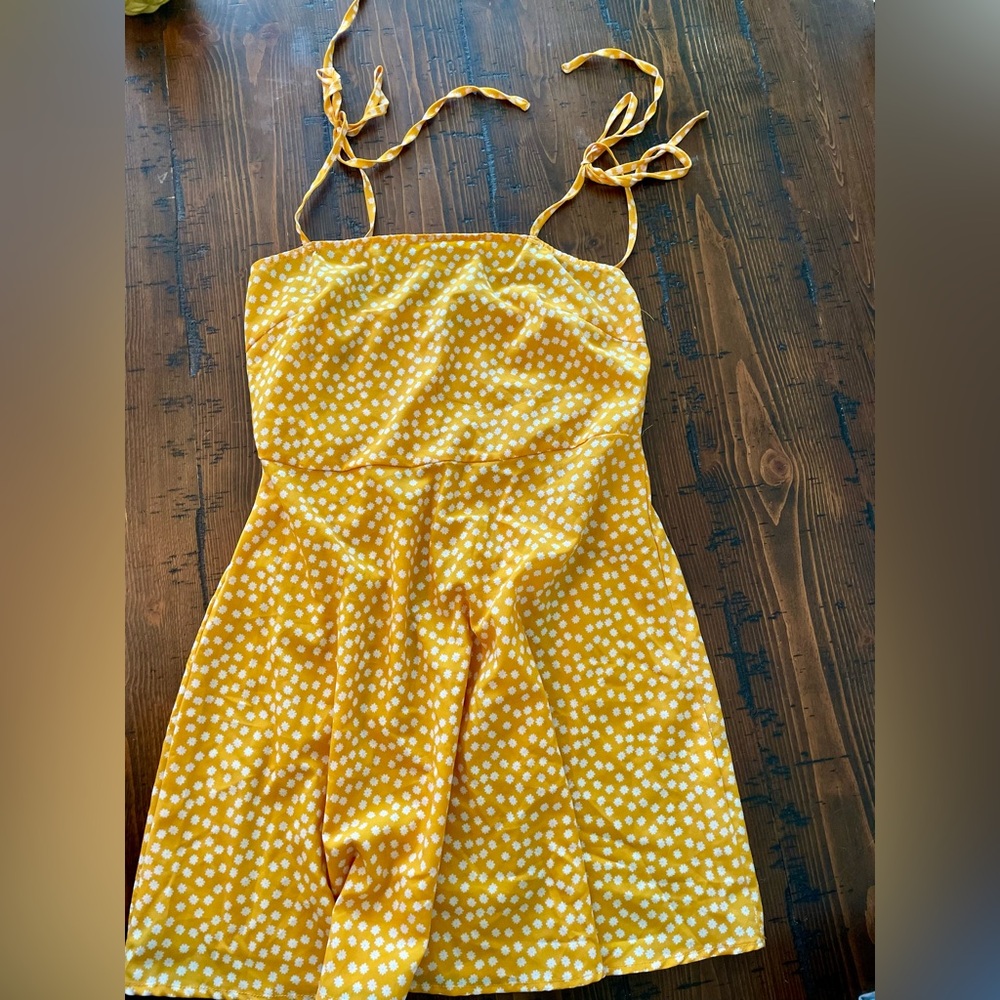 SHEIN Yellow Polka Dot Mini Dress